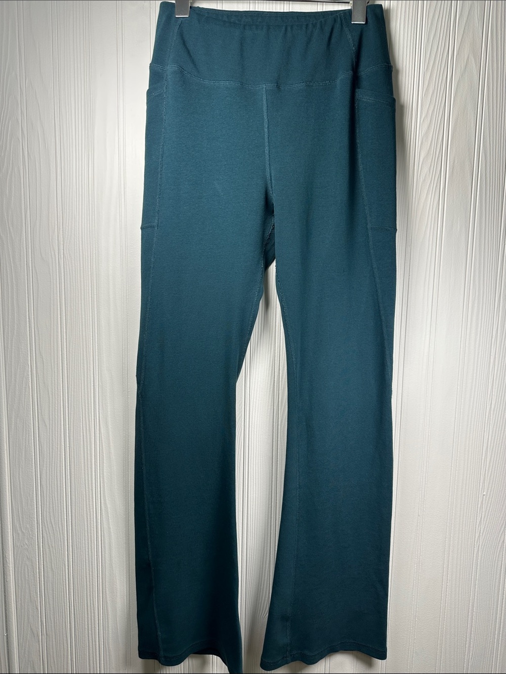 Happy Earth Cypress Green PlantTec Organic Cotton Flare Leggings Side Pocket M